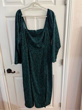 Abercrombie & Fitch Teal Floral Midi Dress
